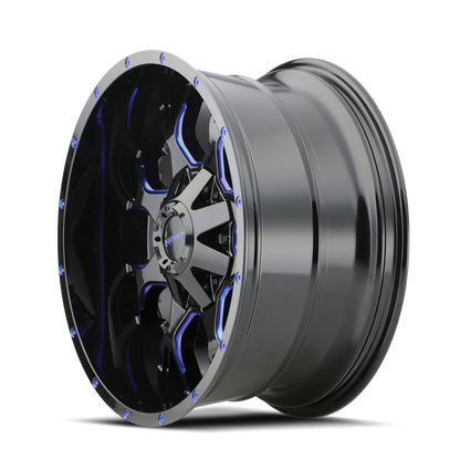 MAYHEM WARRIOR GLOSS BLACK MILLED PRISM BLUE | 20x9 | 6-135 | mm | 8015-2937BTB