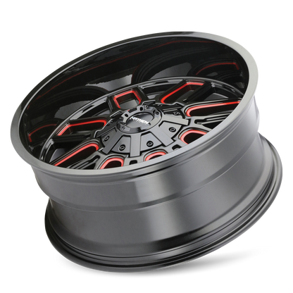 MAYHEM COGENT GLOSS BLACK MILLED PRISM RED | 17x9 | 5x127 | -12mm | 8107-7952BTR