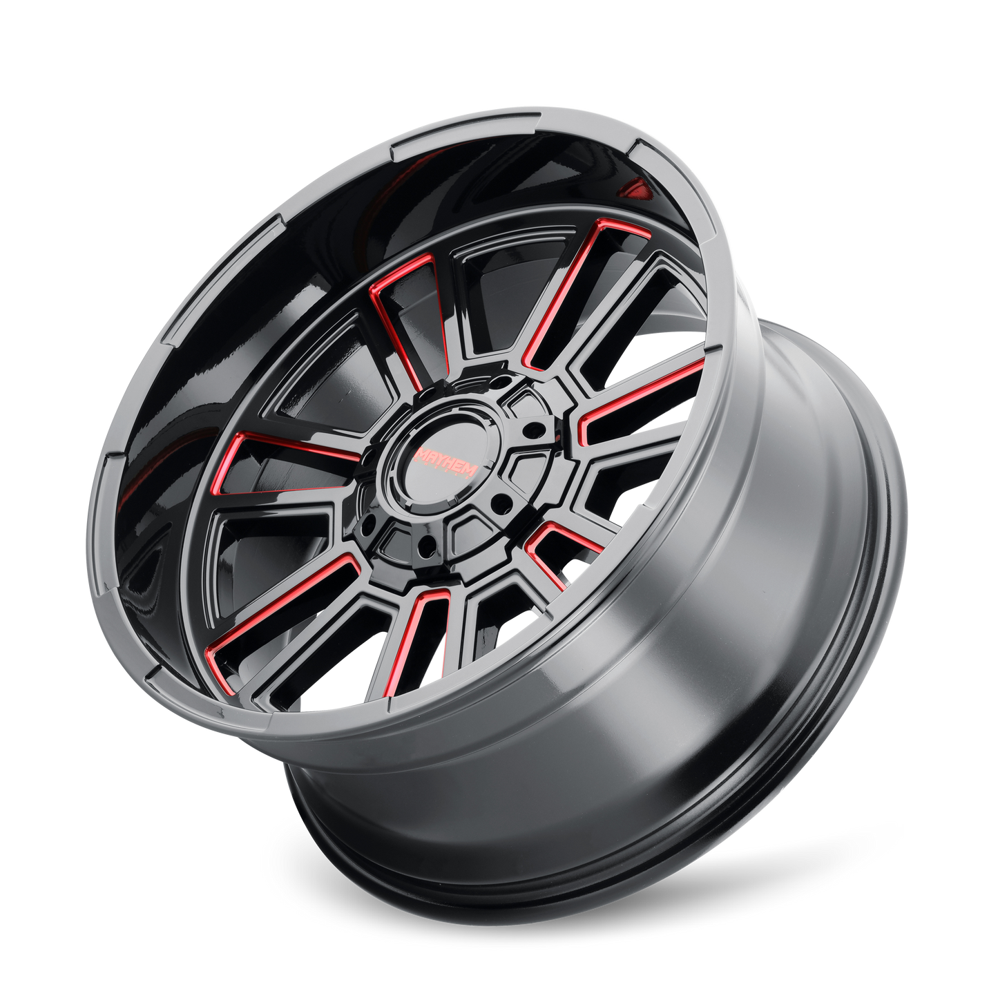 MAYHEM APOLLO GLOSS BLACK MILLED PRISM RED | 20x10 | 8x170 | -19mm | 8115-2170BTR