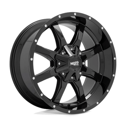 Moto Metal | MO970 | 16.0x8.00 | 8X165.1 | 0 | GLOSS BLACK W/ SPOT MILLED LIP