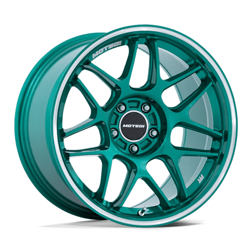 Motegi | MR158 TSUBAKI | 18.0x8.50 | 5X114.3 | 35 | HOKKAIDO GREEN W/ MACHINED LIP