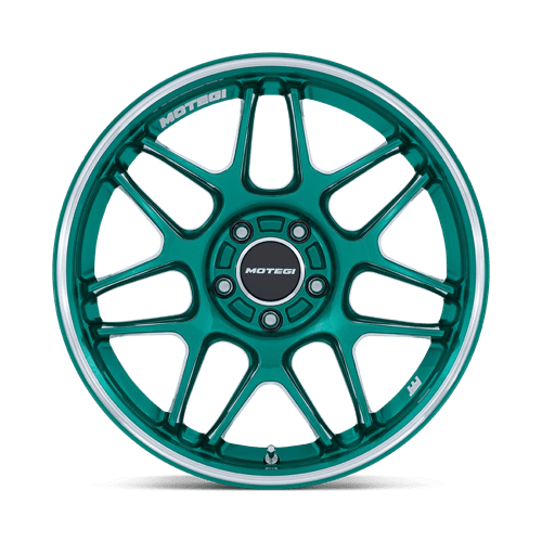 Motegi | MR158 TSUBAKI | 18.0x8.50 | 5X112 | 42 | HOKKAIDO GREEN W/ MACHINED LIP