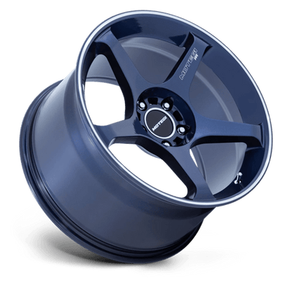 Motegi | MR159 BATTLE V | 18.0x9.50 | 5X114.3 | 25 | OBSIDIAN BLUE MACH LIP STRIPE