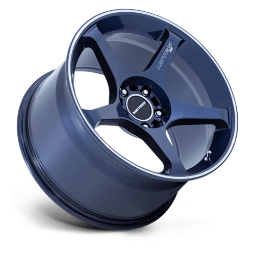 Motegi | MR159 BATTLE V | 18.0x9.50 | 5X100 | 38 | OBSIDIAN BLUE MACH LIP STRIPE