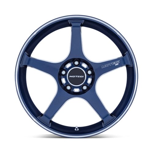 Motegi | MR159 BATTLE V | 18.0x10.50 | 5X120 | 35 | OBSIDIAN BLUE MACH LIP STRIPE