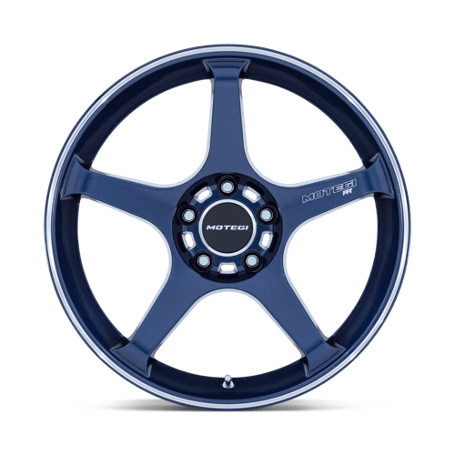 Motegi | MR159 BATTLE V | 18.0x9.50 | 5X114.3 | 38 | OBSIDIAN BLUE MACH LIP STRIPE