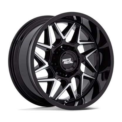 Moto Metal | MO812 TURBINE | 20.0x9.00 | 5X127 | 20 | GLOSS BLACK W/ MACHINED FACE