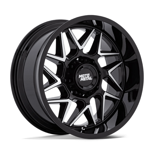 Moto Metal | MO812 TURBINE | 20.0x9.00 | 5X139.7 | 20 | GLOSS BLACK W/ MACHINED FACE
