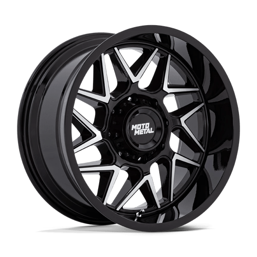 Moto Metal | MO812 TURBINE | 20.0x9.00 | 6X139.7 | 1 | GLOSS BLACK W/ MACHINED FACE