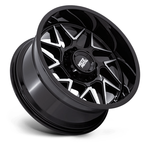 Moto Metal | MO812 TURBINE | 20.0x9.00 | 8X165.1 | 20 | GLOSS BLACK W/ MACHINED FACE