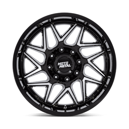 Moto Metal | MO812 TURBINE | 20.0x9.00 | 8X165.1 | 20 | GLOSS BLACK W/ MACHINED FACE