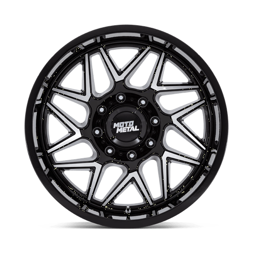 Moto Metal | MO812 TURBINE | 20.0x10.00 | 6X139.7 | -18 | GLOSS BLACK W/ MACHINED FACE
