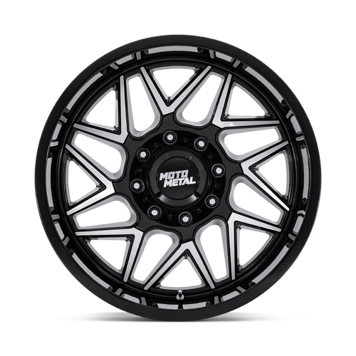 Moto Metal | MO812 TURBINE | 20.0x9.00 | 8X180 | 20 | GLOSS BLACK W/ MACHINED FACE