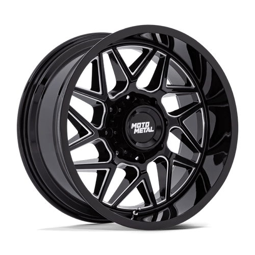 Moto Metal | MO812 TURBINE | 20.0x10.00 | 5X127 | -18 | GLOSS BLACK MILLED