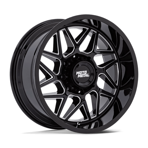 Moto Metal | MO812 TURBINE | 20.0x9.00 | 5X127 | 1 | GLOSS BLACK MILLED