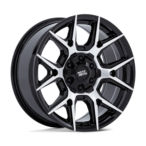 Moto Metal | MO813 MASON | 17.0x8.50 | 6X135/6X139.7 | 12 | GLOSS BLACK W/ MACHINED FACE