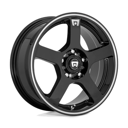 Motegi | MR116 FS5 | 17.0x7.00 | 5X112/5X114.3 | 40 | GLOSS BLACK W/ MACHINED FLANGE