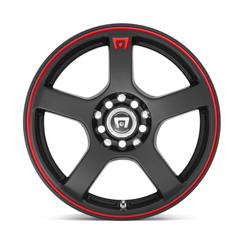 Motegi | MR116 FS5 | 18.0x8.00 | 5X100/5X114.3 | 35 | MATTE BLACK W/ RED STRIPE
