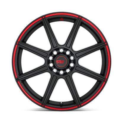 Motegi | MR142 CS8 | 17.0x7.00 | 5X112/5X114.3 | 40 | SATIN BLACK W/ RED STRIPE