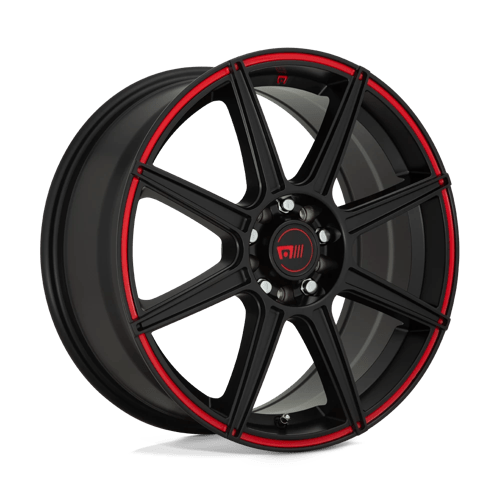 Motegi | MR142 CS8 | 17.0x7.00 | 5X110/5X115 | 40 | SATIN BLACK W/ RED STRIPE