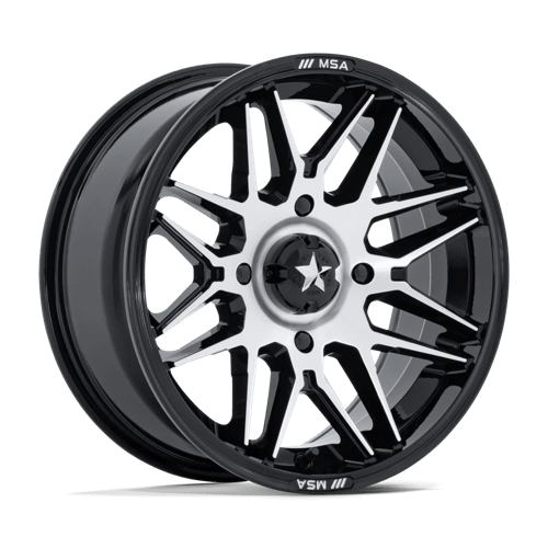 MSA Offroad Wheels | M52 RADAR UTV | 15.0x7.00 | 4X156 | 10 | GLOSS BLACK W/ MACHINED FACE