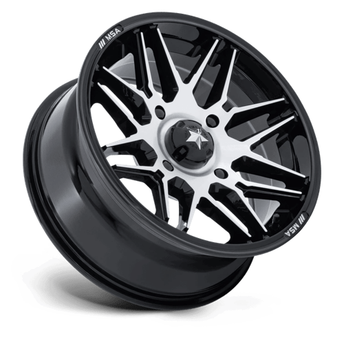 MSA Offroad Wheels | M52 RADAR UTV | 15.0x7.00 | 4X156 | 10 | GLOSS BLACK W/ MACHINED FACE