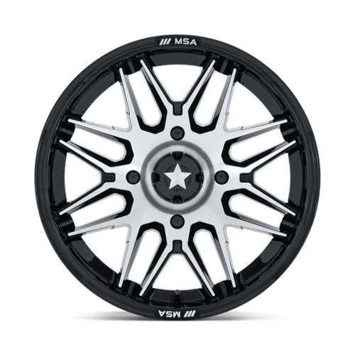 MSA Offroad Wheels | M52 RADAR UTV | 16.0x7.00 | 4X110 | 10 | GLOSS BLACK W/ MACHINED FACE