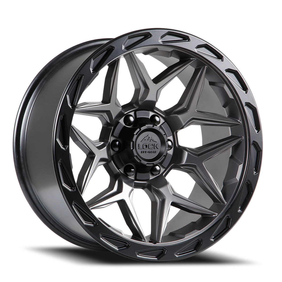 MATRIX | 22X10 | 8X165.1/8X170 | -18 | MATTE GREY W MATTE BLACK RING | MATRIX-221082MGMBR