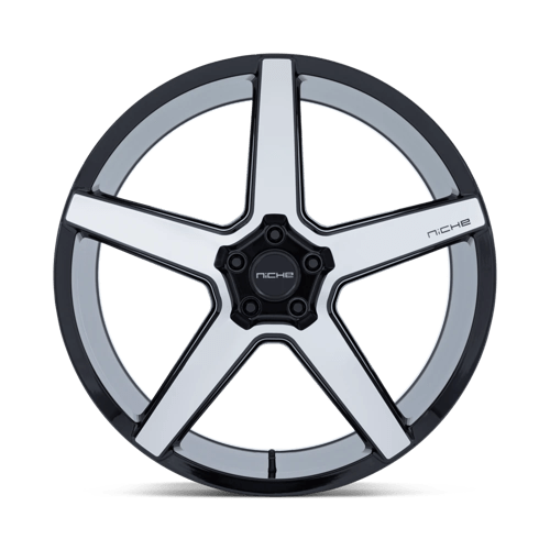 Niche 1PC | NC283 MODENA | 22.0x10.50 | 5X112 | 38 | GLOSS BLACK W/ MACHINED FACE