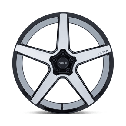 Niche 1PC | NC283 MODENA | 20.0x10.50 | 5X114.3 | 38 | GLOSS BLACK W/ MACHINED FACE