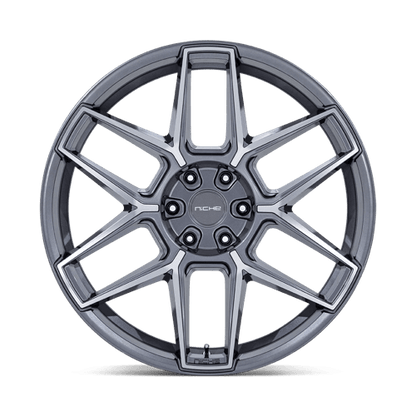 Niche 1PC | NC281 RISE | 22.0x10.50 | 5X112 | 38 | ANTHRACITE W/ MACHINED FACE
