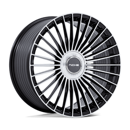 Niche 1PC | NC282 SERENE | 20.0x9.00 | 5X112/5X114.3 | 35 | GLOSS BLACK W/ MACHINED FACE