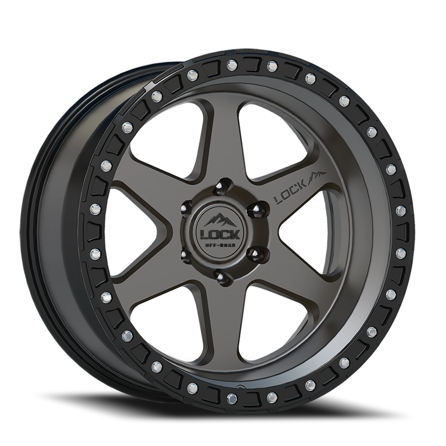 OLYMPUS | 17X9 | 5X127 | -12 | MATTE GREY W MATTE BLACK RING | OLYMPUS-7957MGMBR