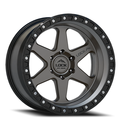 OLYMPUS | 17X9 | 5X127 | -12 | MATTE GREY W MATTE BLACK RING | OLYMPUS-7957MGMBR