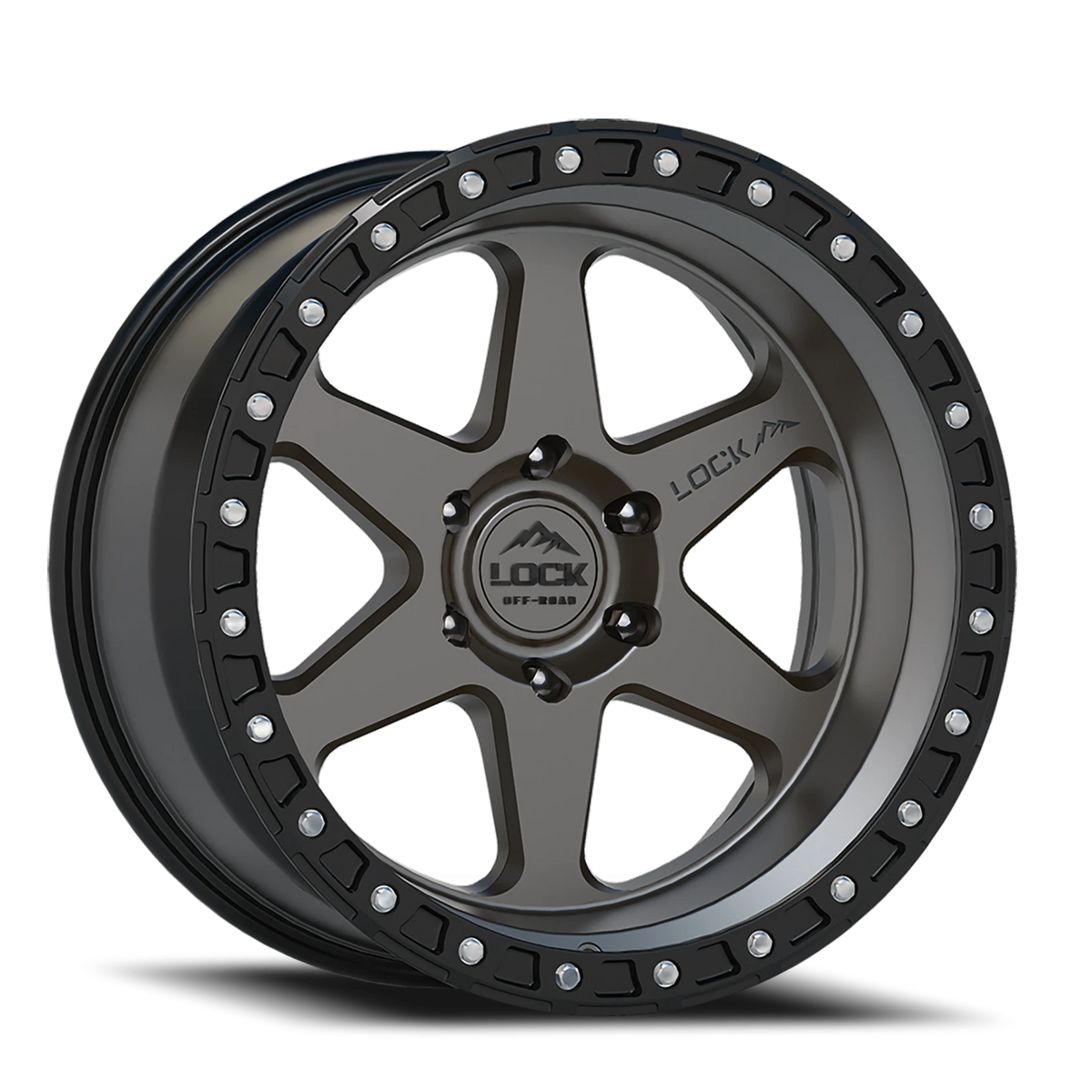OLYMPUS | 17X9 | 6X139.7 | -12 | MATTE GREY W MATTE BLACK RING | OLYMPUS-7969MGMBR12N