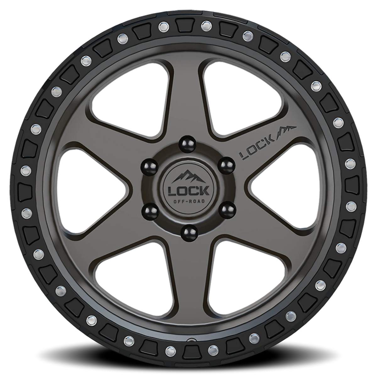 OLYMPUS | 17X9 | 6X135 | -35 | MATTE GREY W MATTE BLACK RING | OLYMPUS-7963MGMBR - Image 3