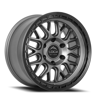 ONYX | 17X9 | 5X127 | +1 | MATTE GREY W MATTE BLACK RING | ONYX-7957MGMBR