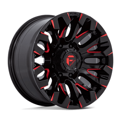 Fuel 1PC | D829 QUAKE | 18.0x9.00 | 8X165.1 | 1 | GLOSS BLACK MILLED RED TINT