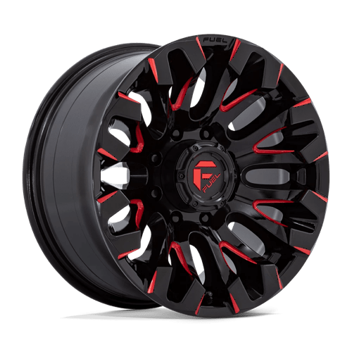 Fuel 1PC | D829 QUAKE | 18.0x9.00 | 8X180 | 1 | GLOSS BLACK MILLED RED TINT