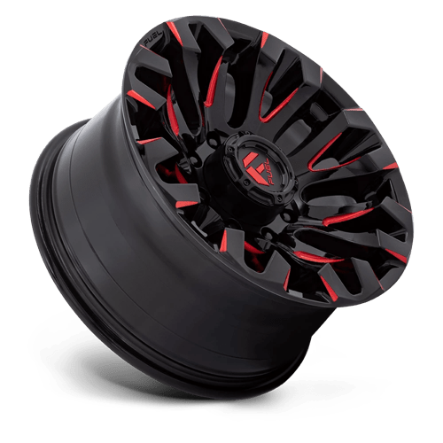 Fuel 1PC | D829 QUAKE | 18.0x9.00 | 8X165.1 | 1 | GLOSS BLACK MILLED RED TINT