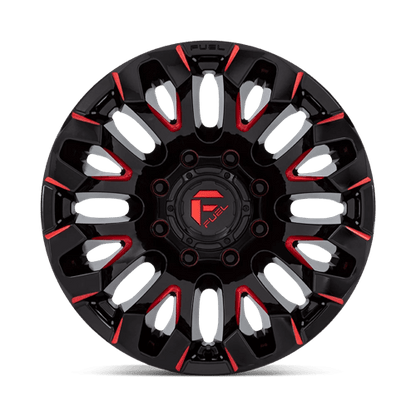 Fuel 1PC | D829 QUAKE | 18.0x9.00 | 8X180 | 1 | GLOSS BLACK MILLED RED TINT