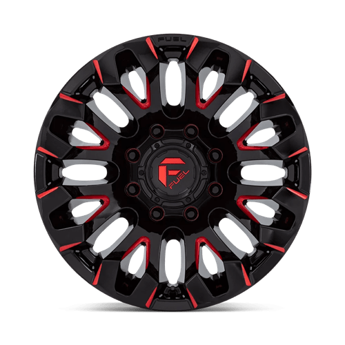 Fuel 1PC | D829 QUAKE | 18.0x9.00 | 8X170 | 1 | GLOSS BLACK MILLED RED TINT
