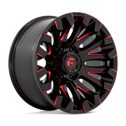 Fuel 1PC | D829 QUAKE | 20.0x10.00 | 8X180 | -18 | GLOSS BLACK MILLED RED TINT