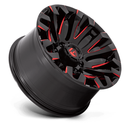 Fuel 1PC | D829 QUAKE | 20.0x10.00 | 8X170 | -18 | GLOSS BLACK MILLED RED TINT
