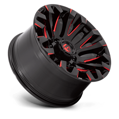 Fuel 1PC | D829 QUAKE | 20.0x10.00 | 8X165.1 | -18 | GLOSS BLACK MILLED RED TINT