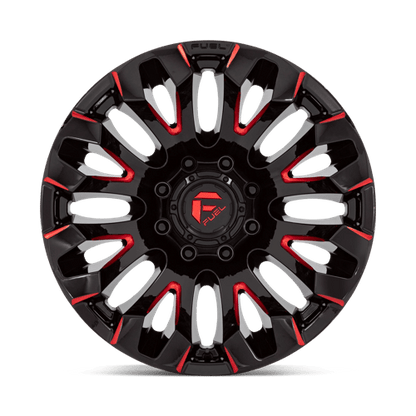 Fuel 1PC | D829 QUAKE | 20.0x10.00 | 8X170 | -18 | GLOSS BLACK MILLED RED TINT
