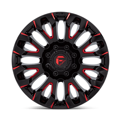 Fuel 1PC | D829 QUAKE | 20.0x9.00 | 8X165.1 | 1 | GLOSS BLACK MILLED RED TINT