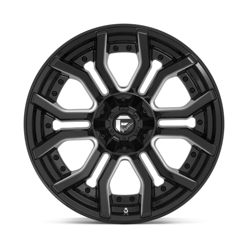 Fuel 1PC | D711 RAGE | 20.0x10.00 | 6X135/6X139.7 | -18 | GLOSS BLACK MILLED