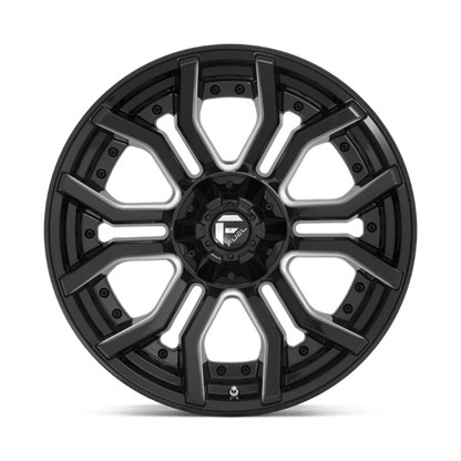 Fuel 1PC | D711 RAGE | 20.0x10.00 | 6X135/6X139.7 | -18 | GLOSS BLACK MILLED