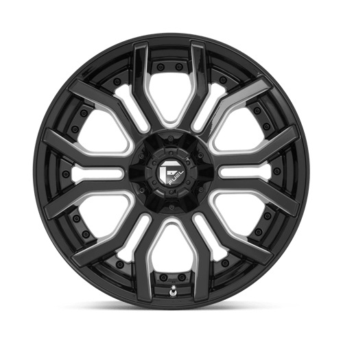 Fuel 1PC | D711 RAGE | 22.0x10.00 | 6X135/6X139.7 | -18 | GLOSS BLACK MILLED